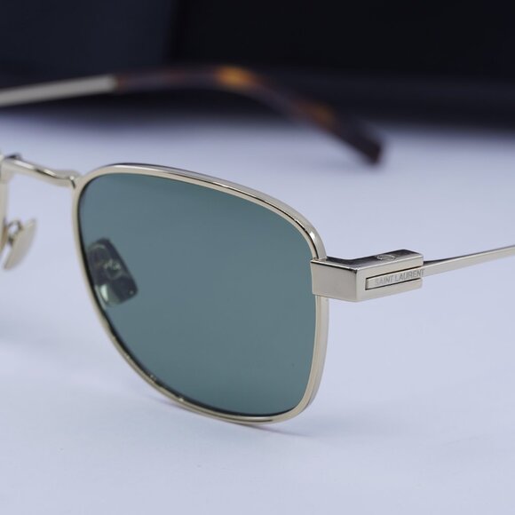 Saint Laurent SL741 003 Square Sunglasses - Gold/Green - Picture 9 of 12